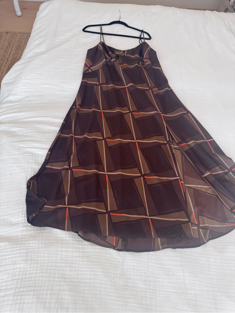 Banana Republic Brown Geometric Maxi Slip Dress - NWT - Picture 4 of 7